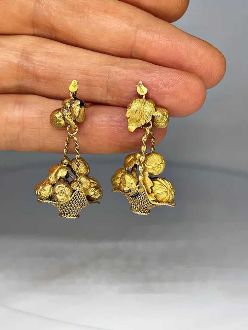 Antique Victorian Gold Drop Earrings 1870s Antiqu… - image 3