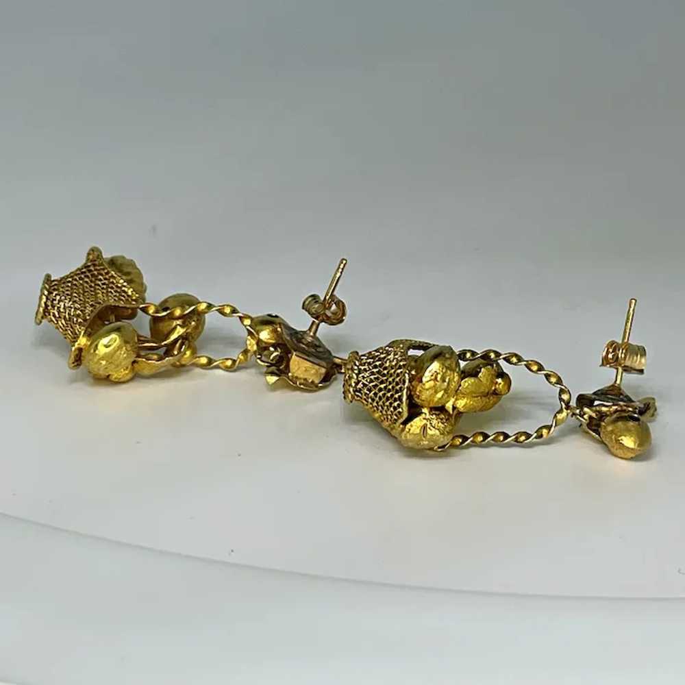 Antique Victorian Gold Drop Earrings 1870s Antiqu… - image 5