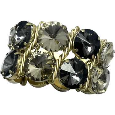 Vintage Rhinestone Jeweled Stretch Bracelet - image 1