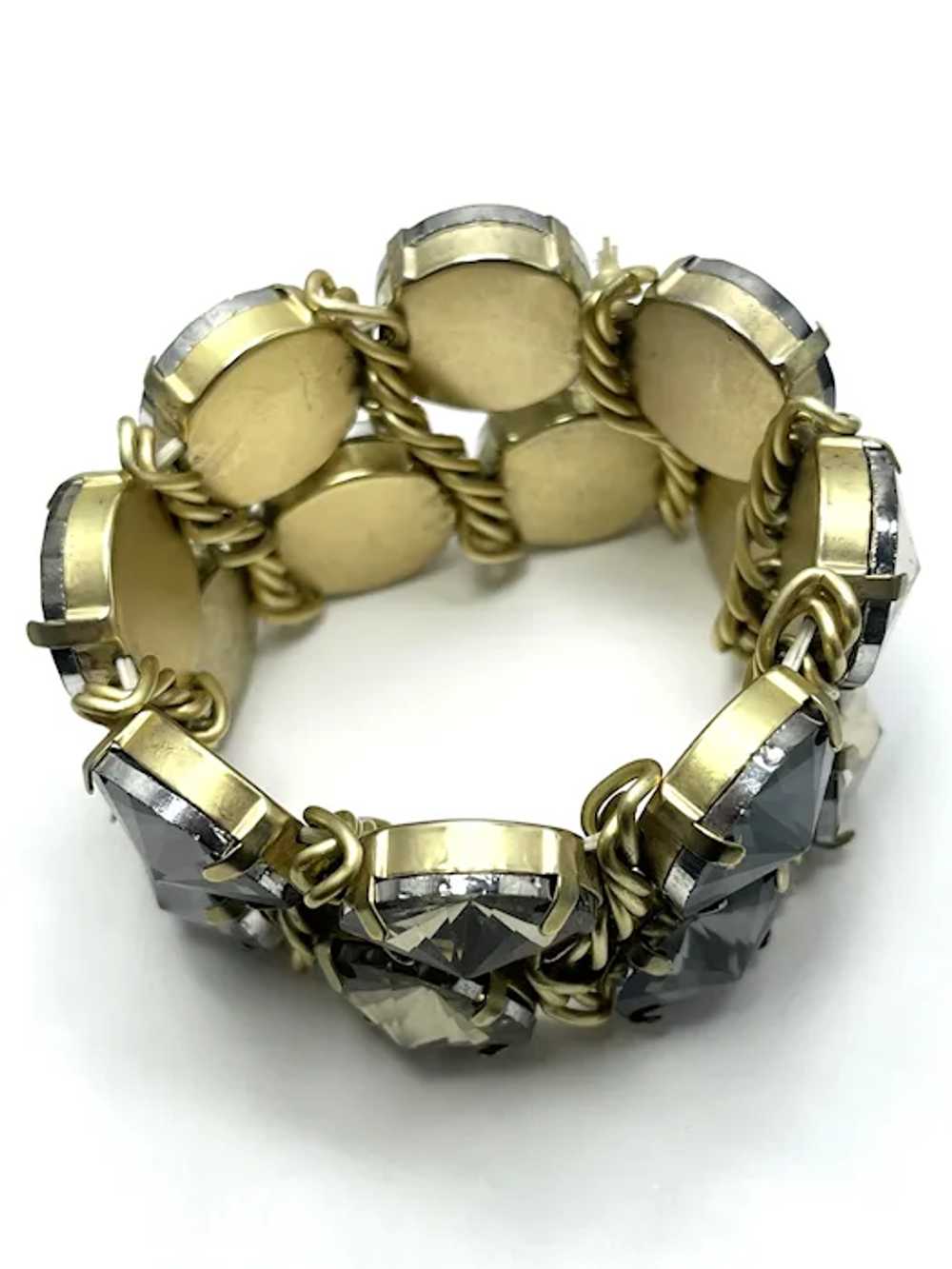 Vintage Rhinestone Jeweled Stretch Bracelet - image 5