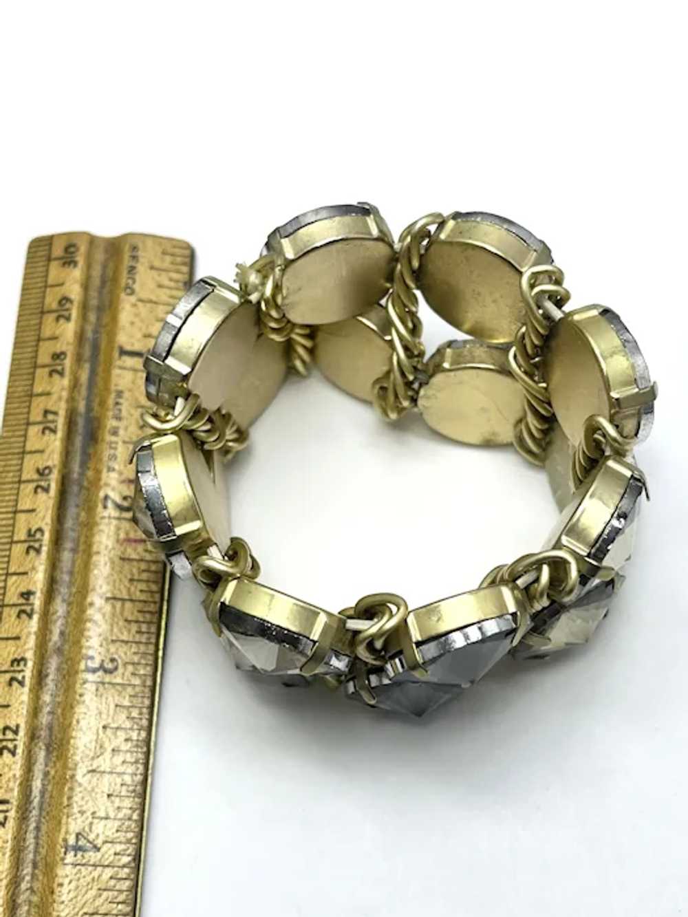 Vintage Rhinestone Jeweled Stretch Bracelet - image 6