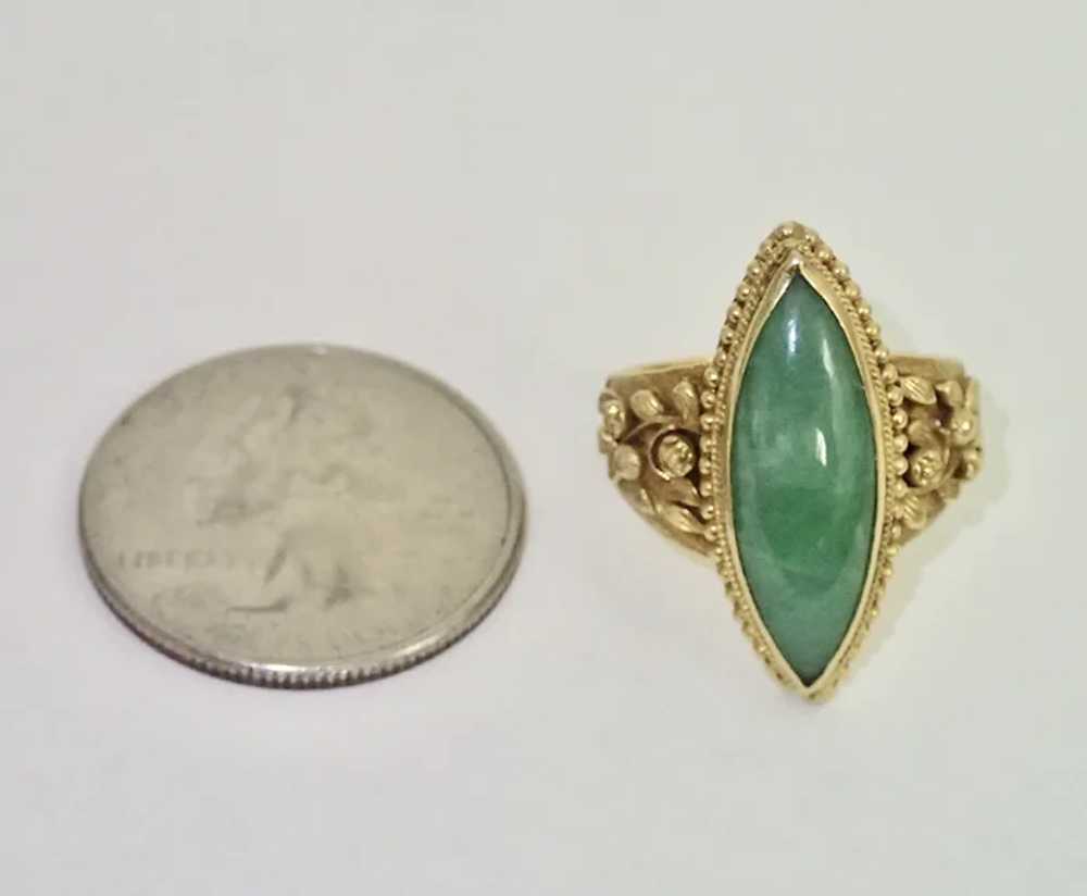 Ring ; Jadeite Jade & 22K , Vintage Chinese - image 12