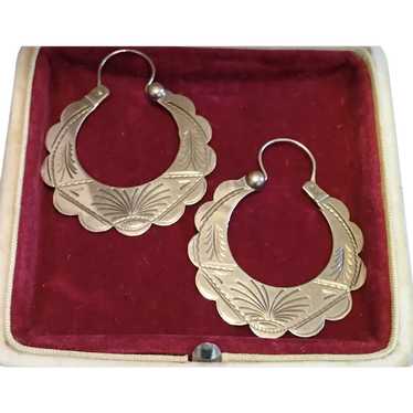 Auth LOUIS VUITTON Creole Sweet Monogram Hoop Earrings M65679 Silver  #W504061