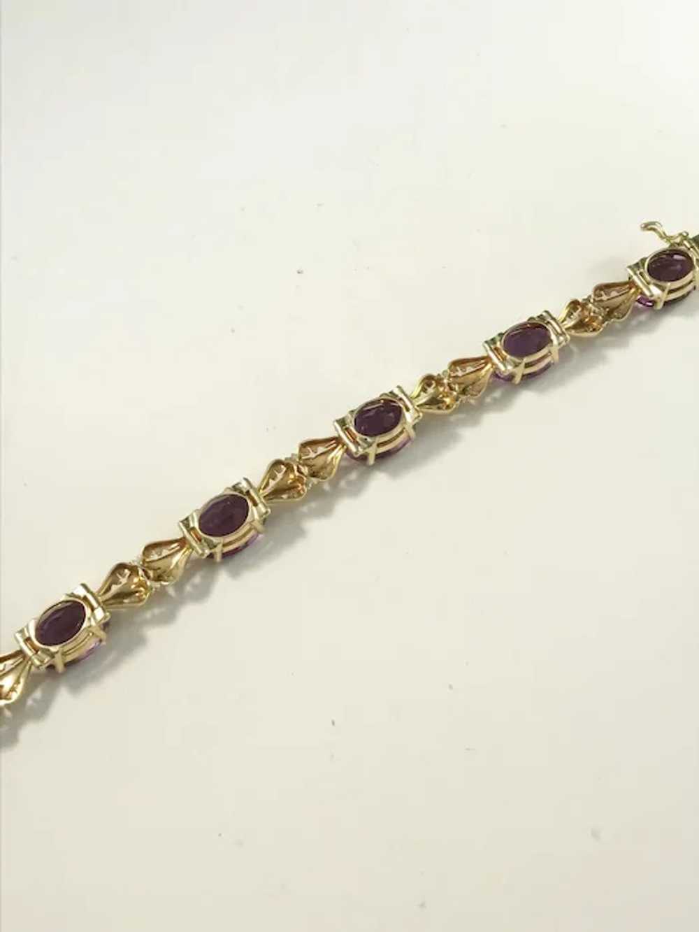 Maker GB, Brazil 1950s 18k Gold Amethyst Bracelet. - image 3
