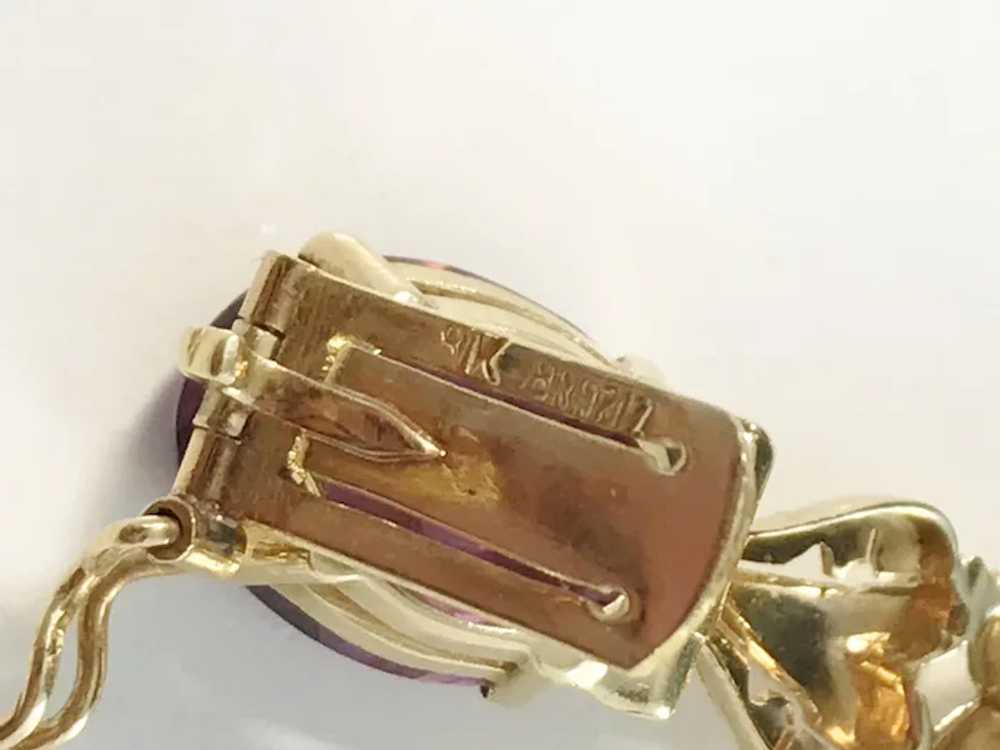 Maker GB, Brazil 1950s 18k Gold Amethyst Bracelet. - image 7