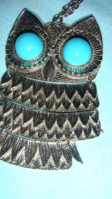 Large Articulated, Mechanical Owl Necklace Large D