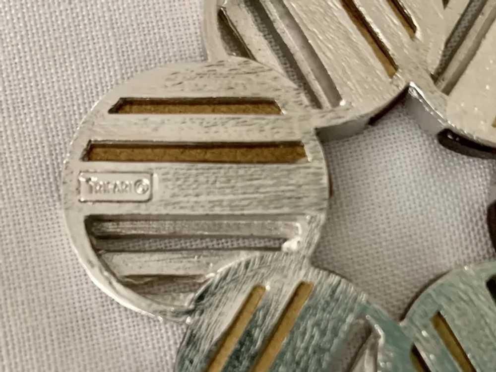 MOD Trifari Necklace Silvertone Metal - image 5