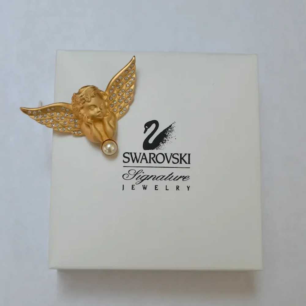 Swarovski Vermeil and Crystal Winged Angel with F… - image 8