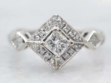 Modern Princess-Cut Diamond Engagement Ring with … - image 1