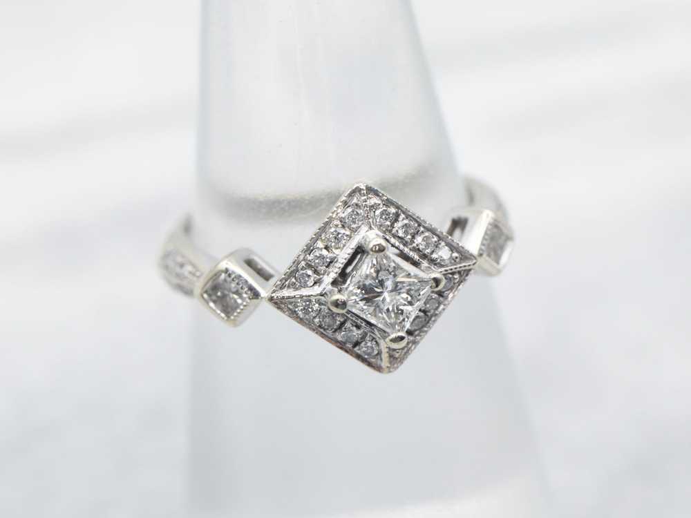 Modern Princess-Cut Diamond Engagement Ring with … - image 3