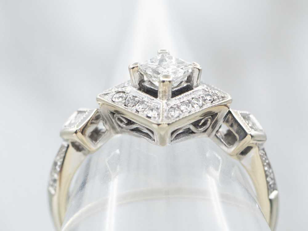 Modern Princess-Cut Diamond Engagement Ring with … - image 4