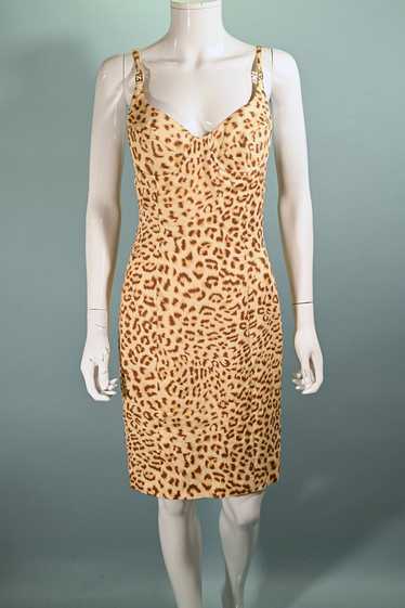 90s/Y2K Escada Margarita Ley Leopard Print Dress … - image 1