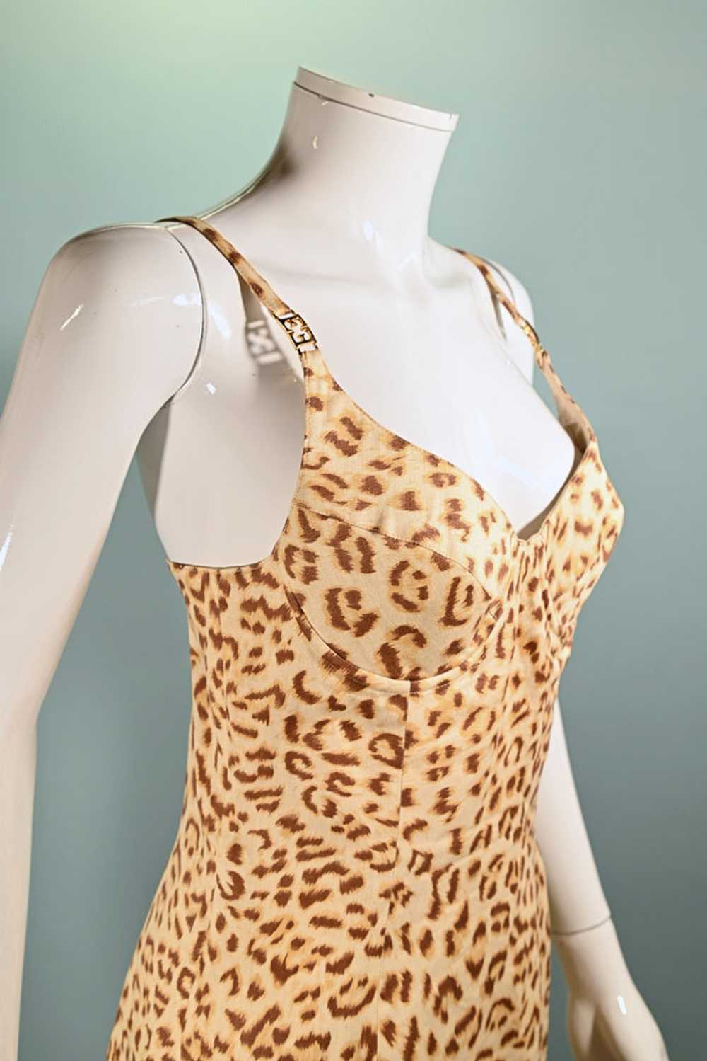 90s/Y2K Escada Margarita Ley Leopard Print Dress … - image 3