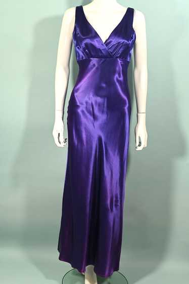 All That Jazz Blue/Purple Satin Dress, 30s Style M