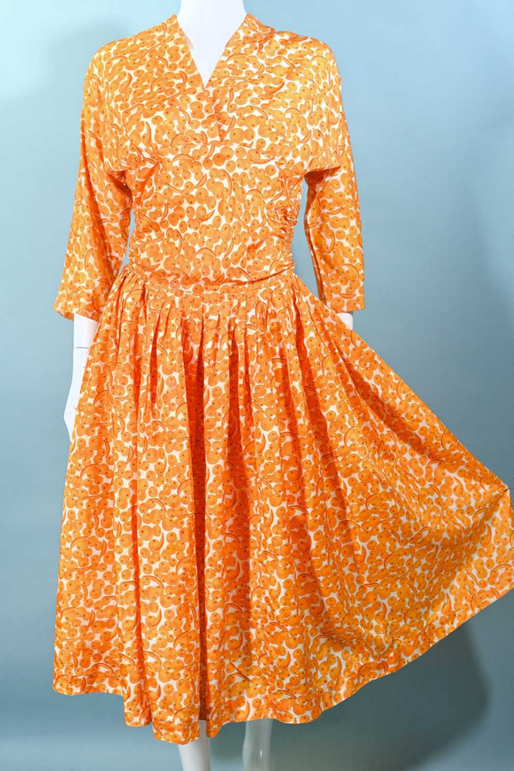 Jonathan Logan 50s Novelty Fruit Print Dress S - image 11