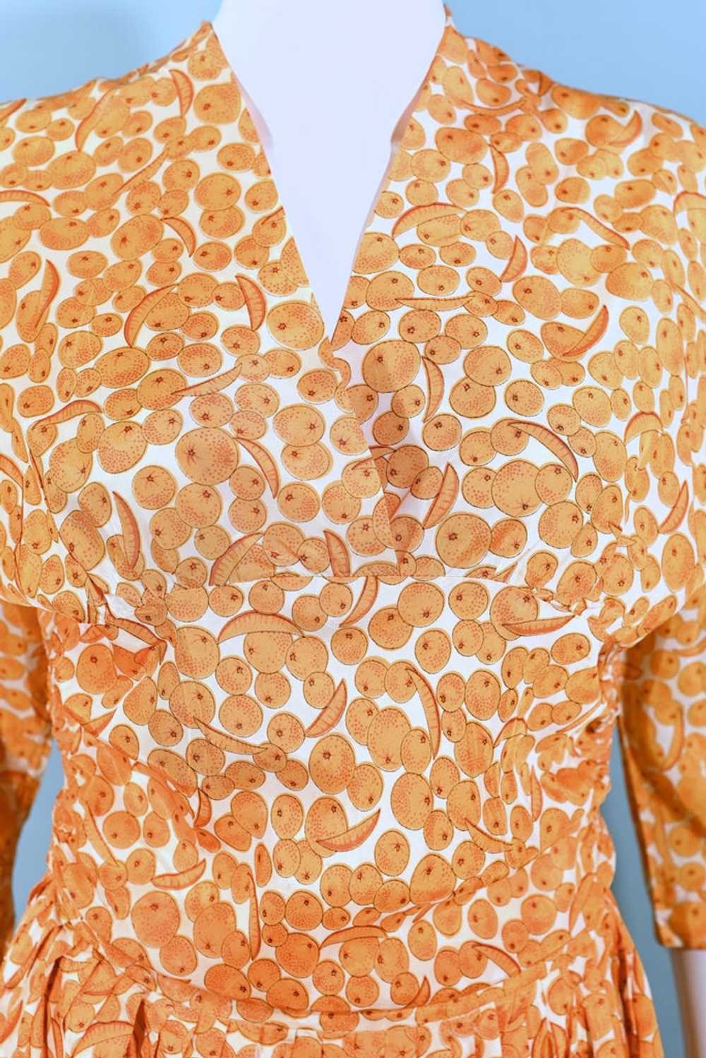 Jonathan Logan 50s Novelty Fruit Print Dress S - image 9