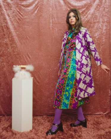 1970s psychedelic print house dress
