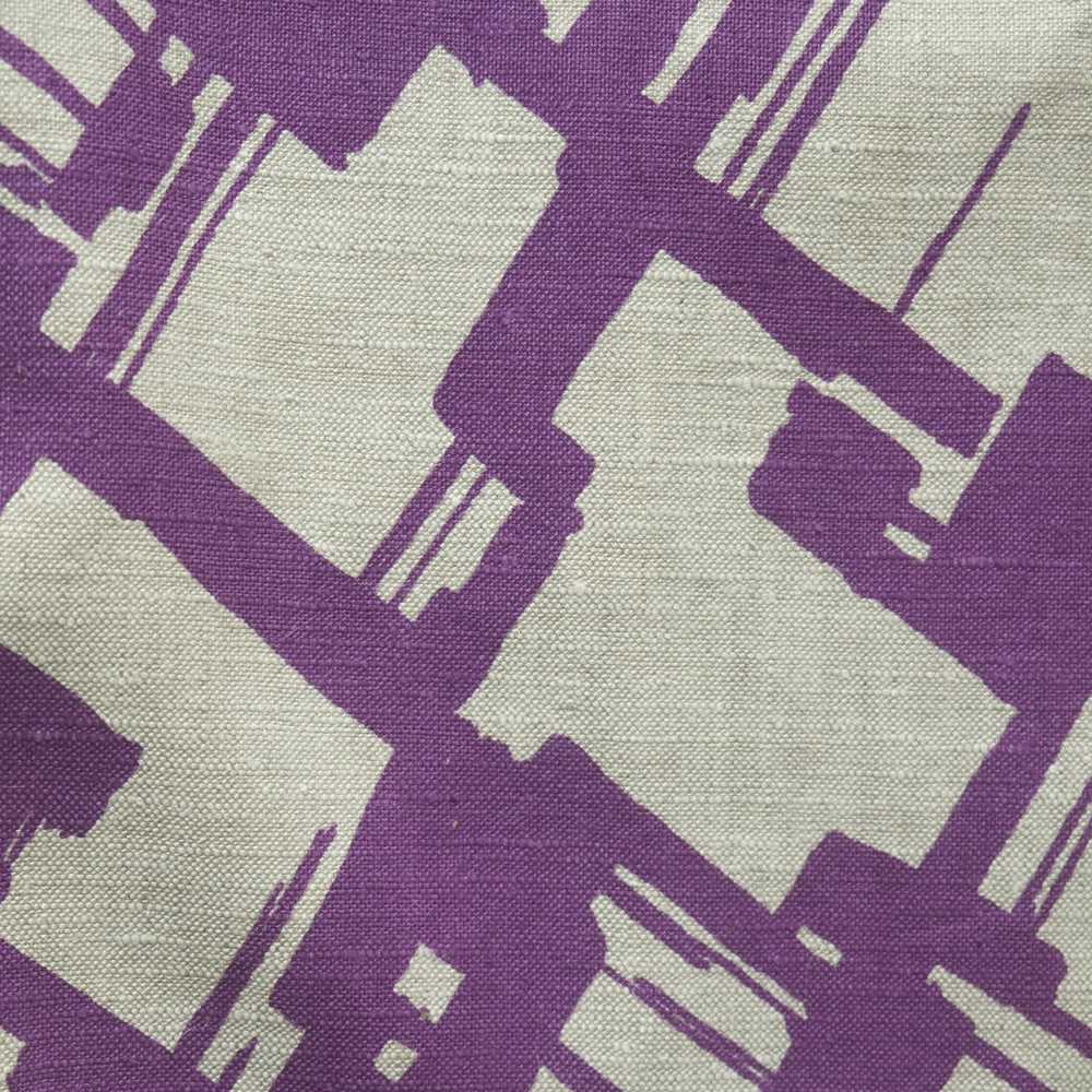 1960s purple crosshatch print linen coat - image 6