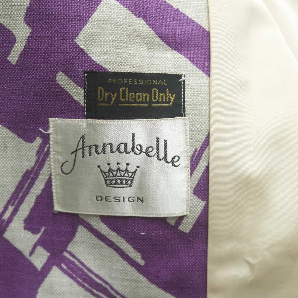1960s purple crosshatch print linen coat - image 8