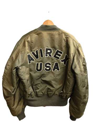 Vintage - Men - Avirex Printed Bomber Jacket - Whitw/Black - Nohble