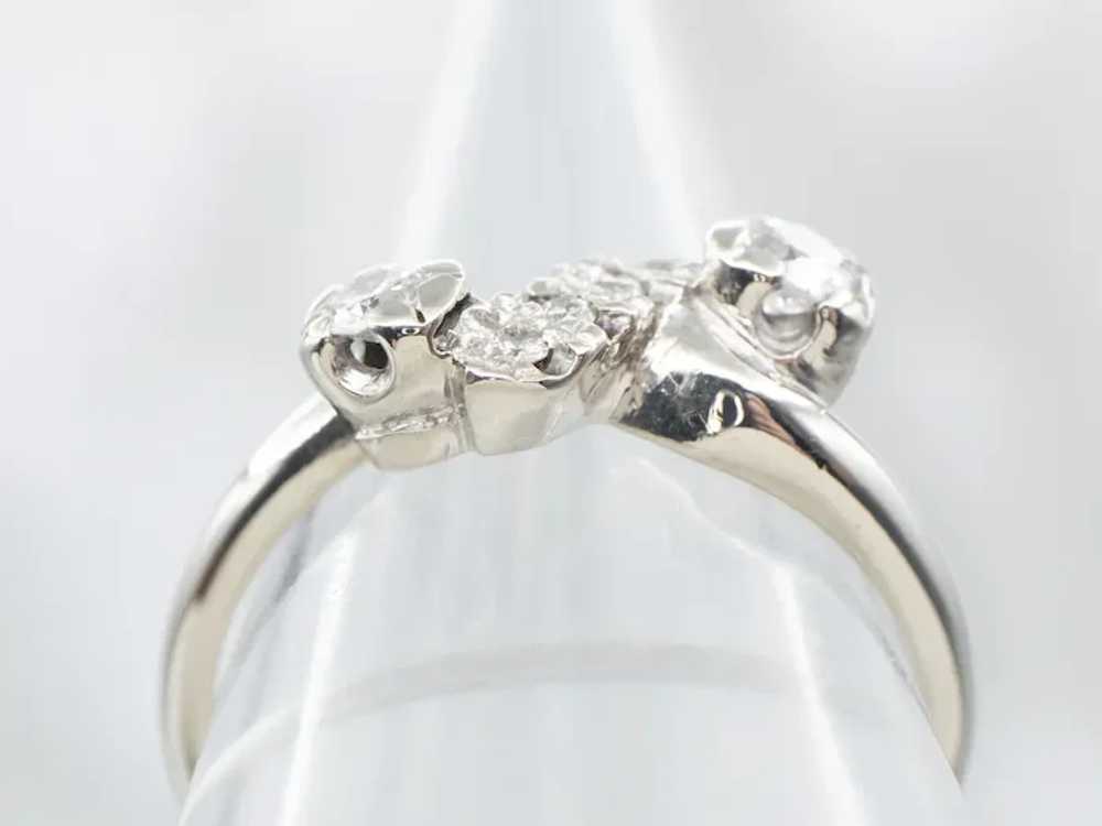 Vintage Old Mine Cut Diamond Bypass Band - image 3