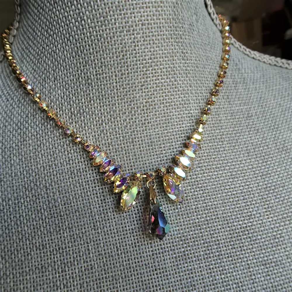 GLAMOROUS Rhinestone Glass Necklace,Swarovski Cry… - image 2