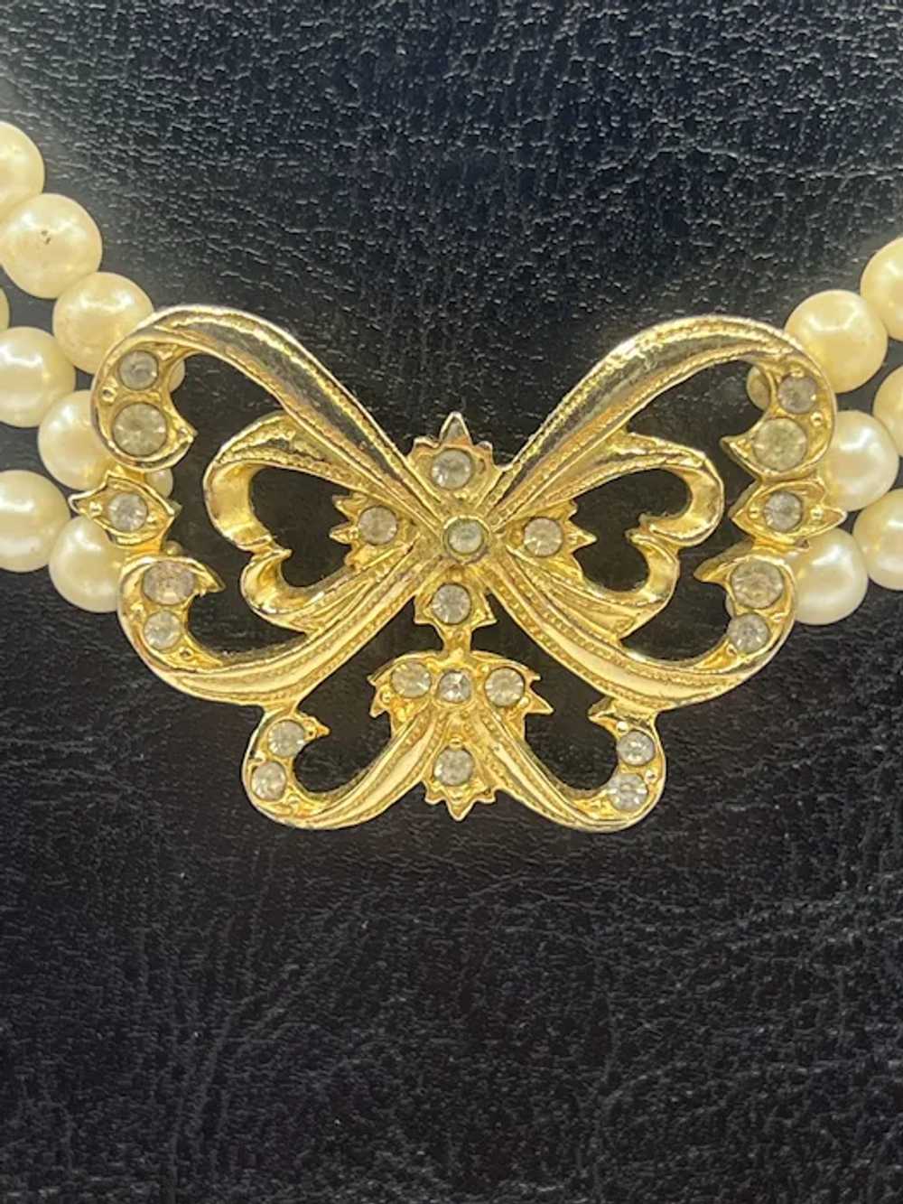 Vintage Avon NR Butterfly Triple Strand Necklace … - image 6