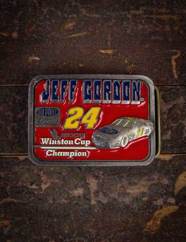 Vintage Jeff Gordon 24 Belt Buckle Pewter Winston Cup Legends