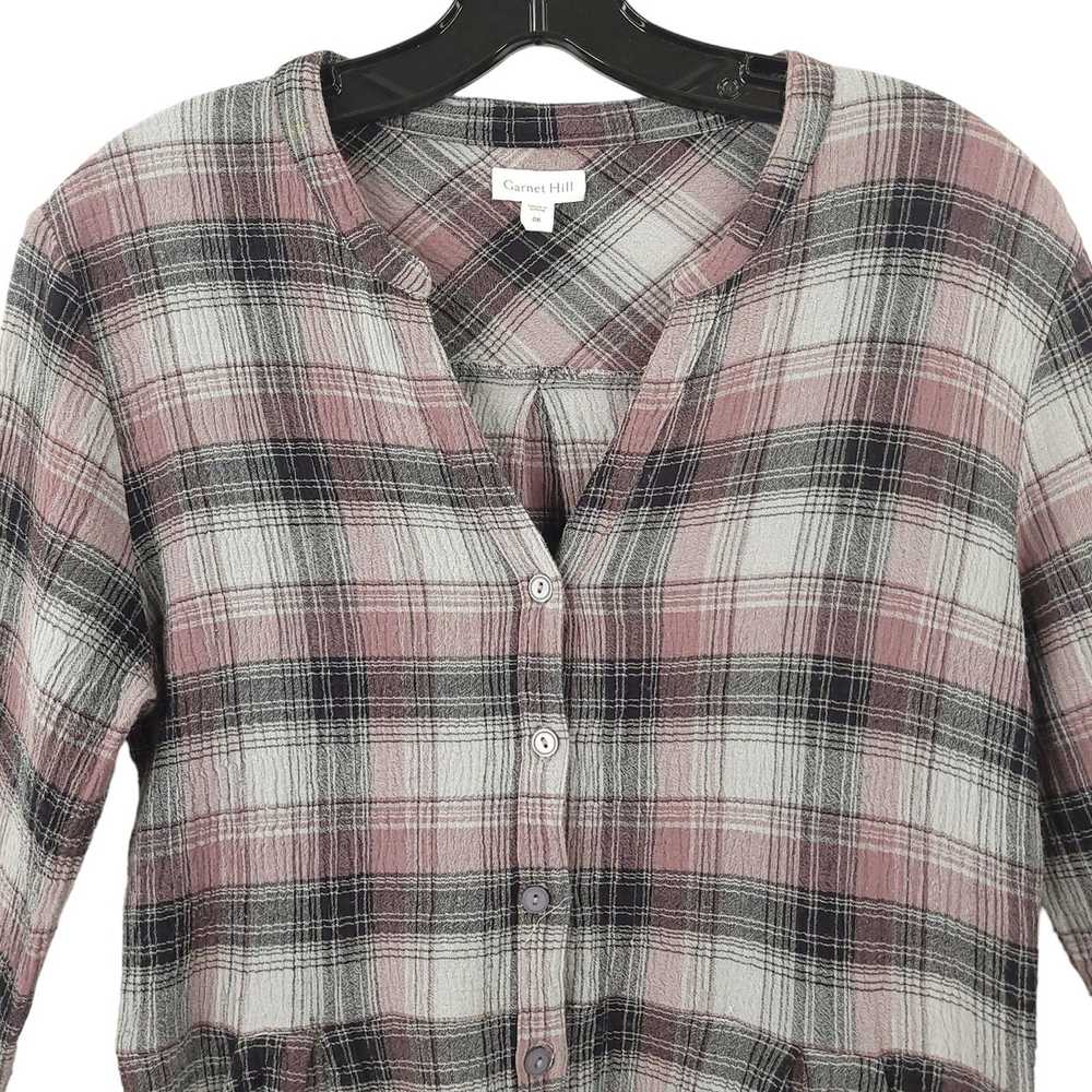 Other Garnet Hill Plaid Lightweight Gauze Shirt D… - image 8