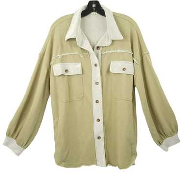 Other POL Khaki French Terry Shacket Jacket Womens