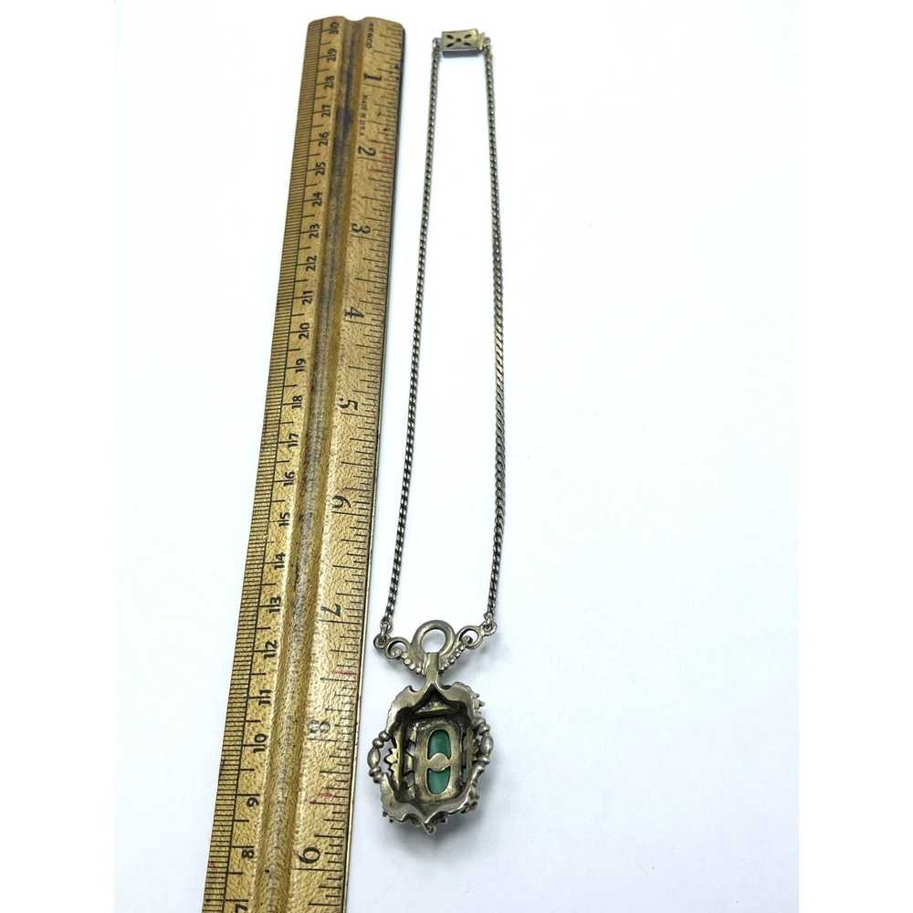 Vintage Vintage Green Peking Glass Necklace - image 6