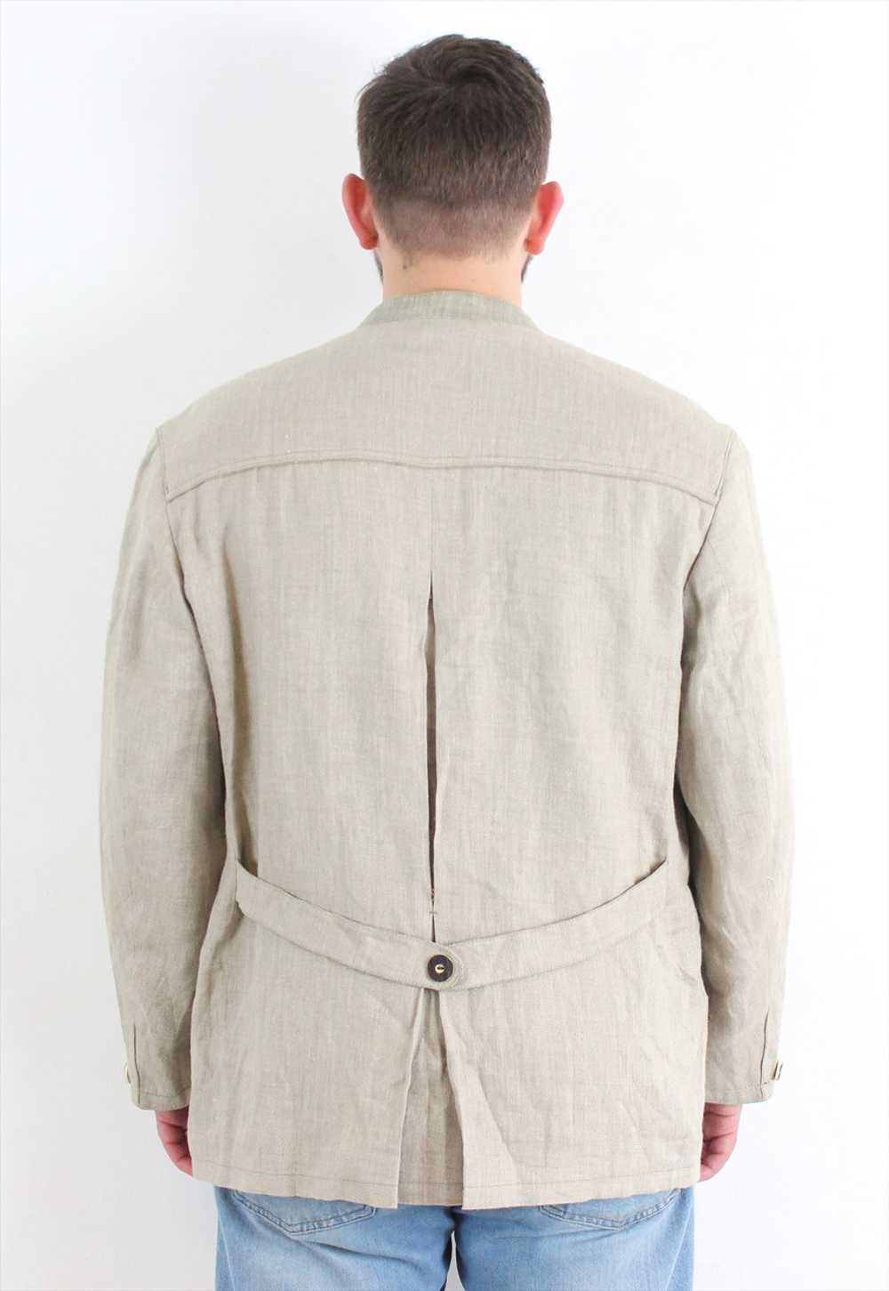 TOFANA US 44S Linen Ethnic Blazer Coat Tracht Jac… - image 2