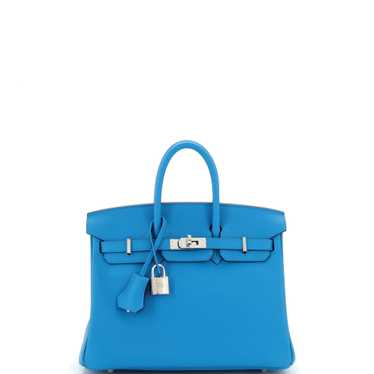 Hermes Birkin Handbag Bleu Frida Swift with Palla… - image 1