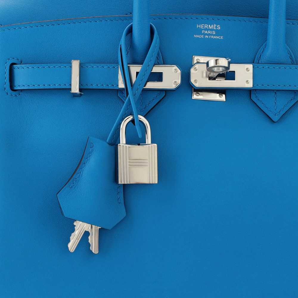 Hermes Birkin Handbag Bleu Frida Swift with Palla… - image 7