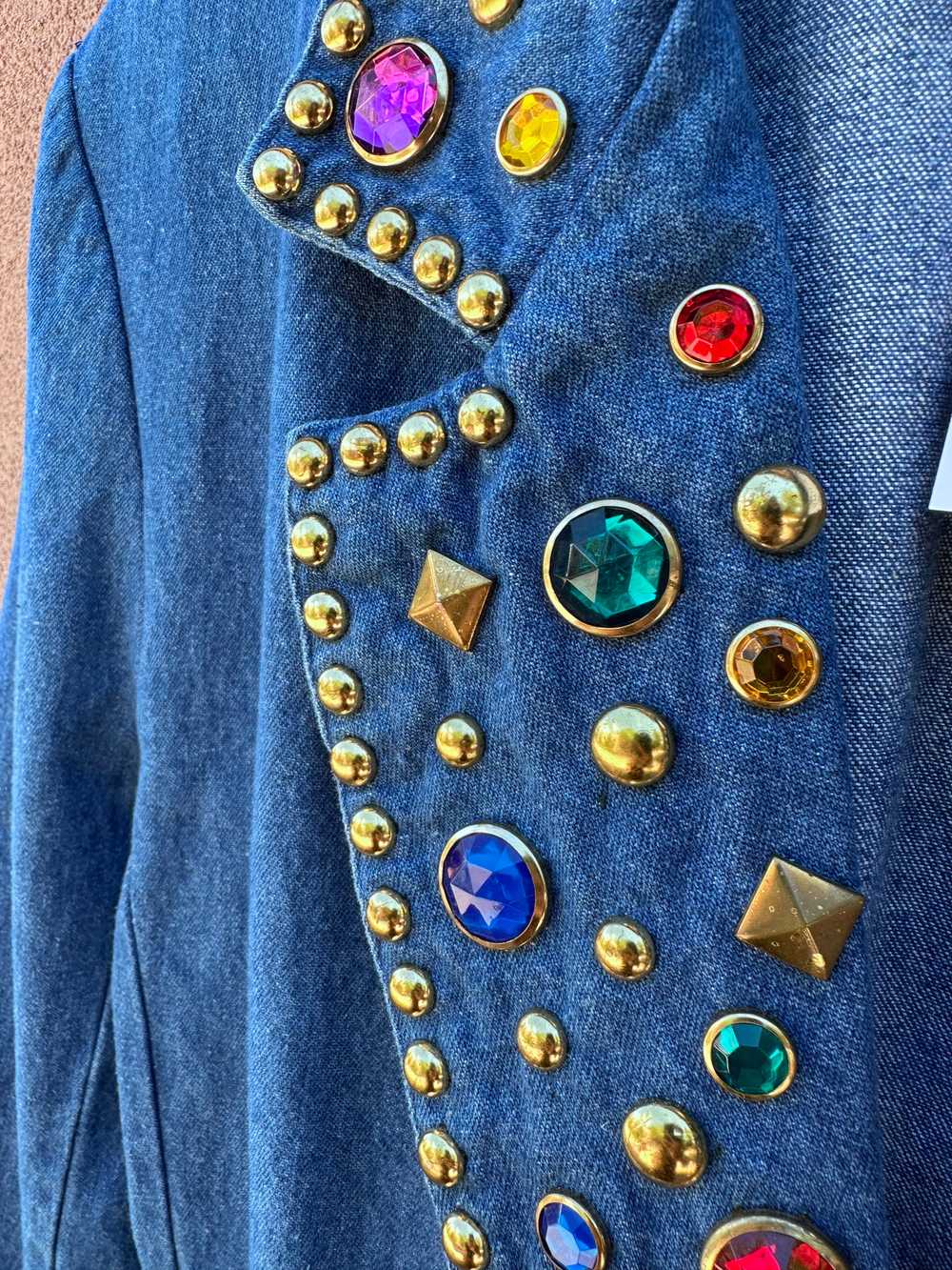 Rhinestone Party! Denim Blazer by Gepetto - image 2