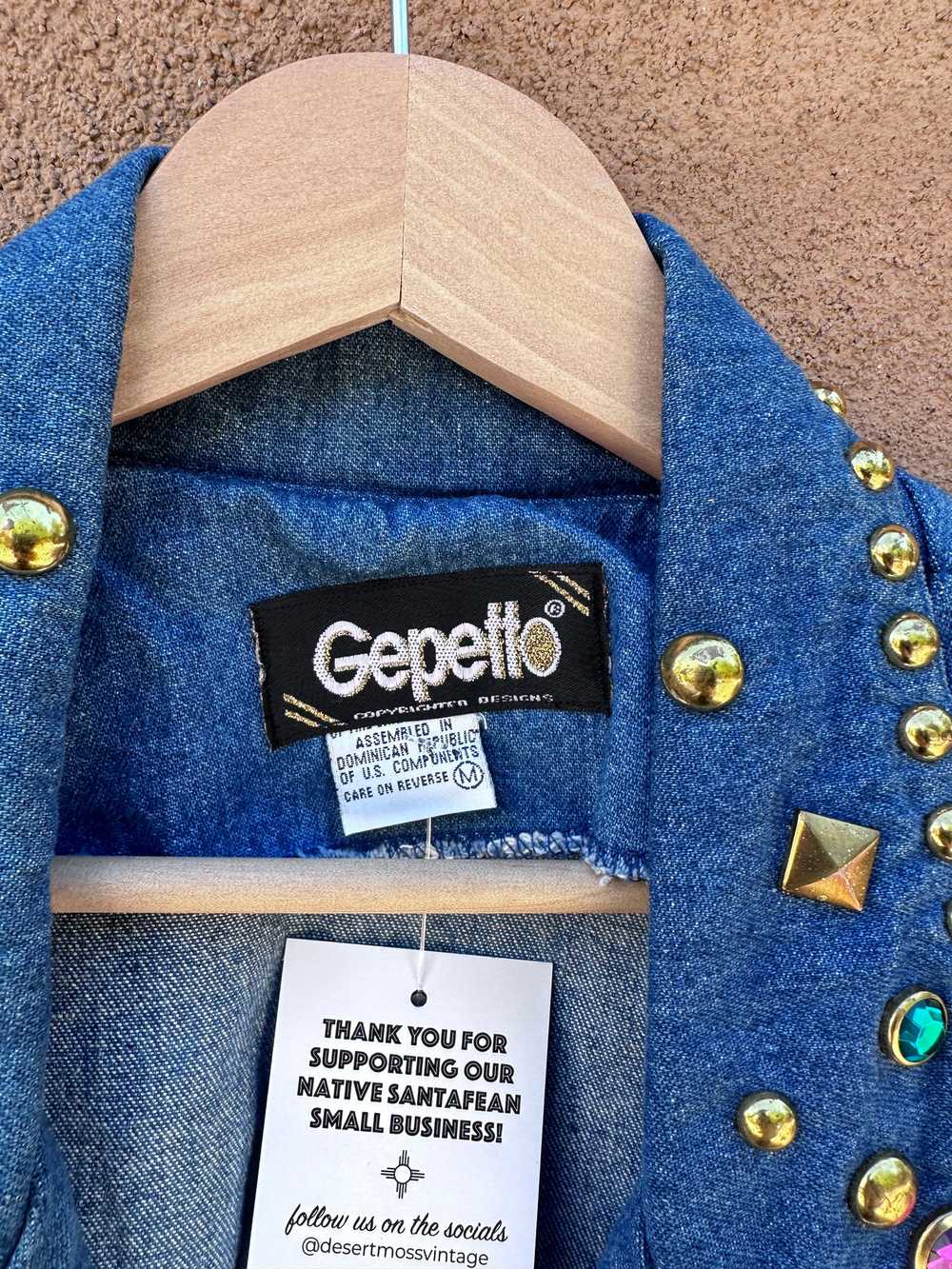 Rhinestone Party! Denim Blazer by Gepetto - image 3