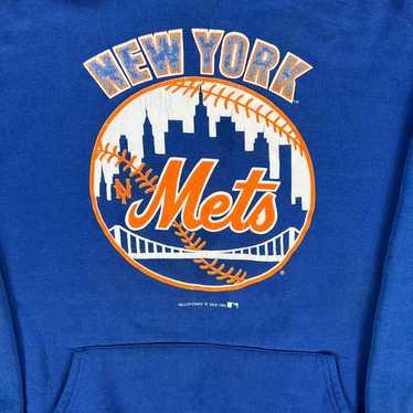 Antigua New York Mets Black Absolute Long Sleeve Hoodie, Black, 100% POLYESTER, Size XL, Rally House