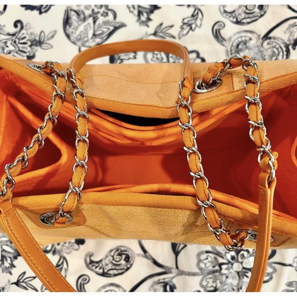 Chanel Deauville Chain cloth tote - image 8