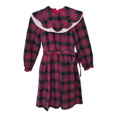 Checked wool dress - Checked dress with Peter Pan… - image 1