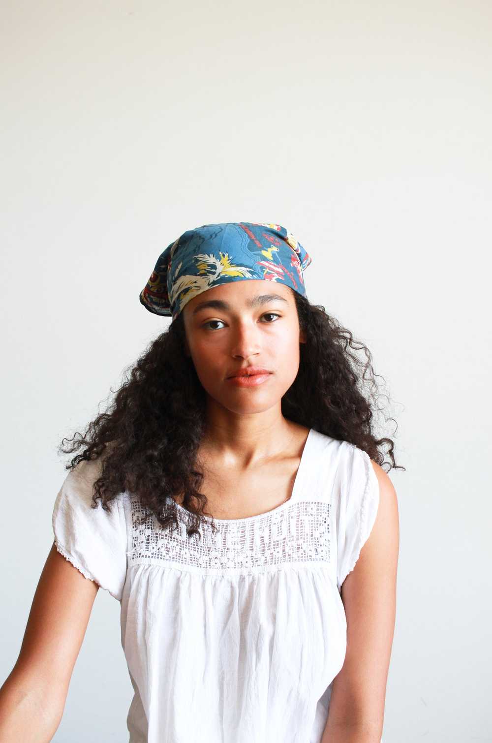 1980s Sailing Print Cotton Bandana - image 2