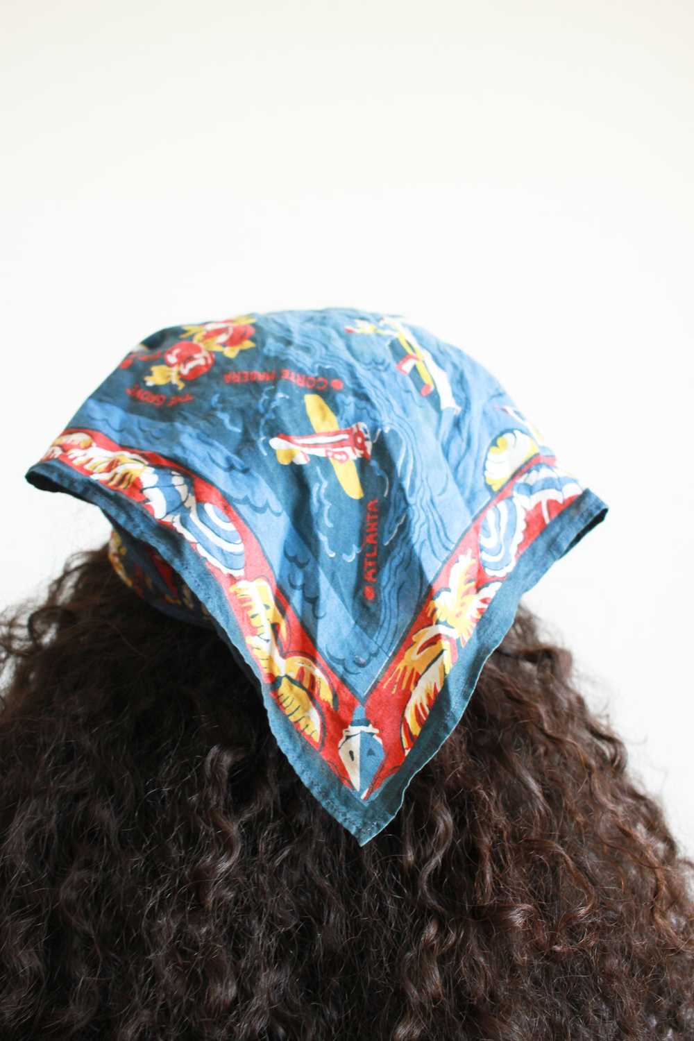 1980s Sailing Print Cotton Bandana - image 6