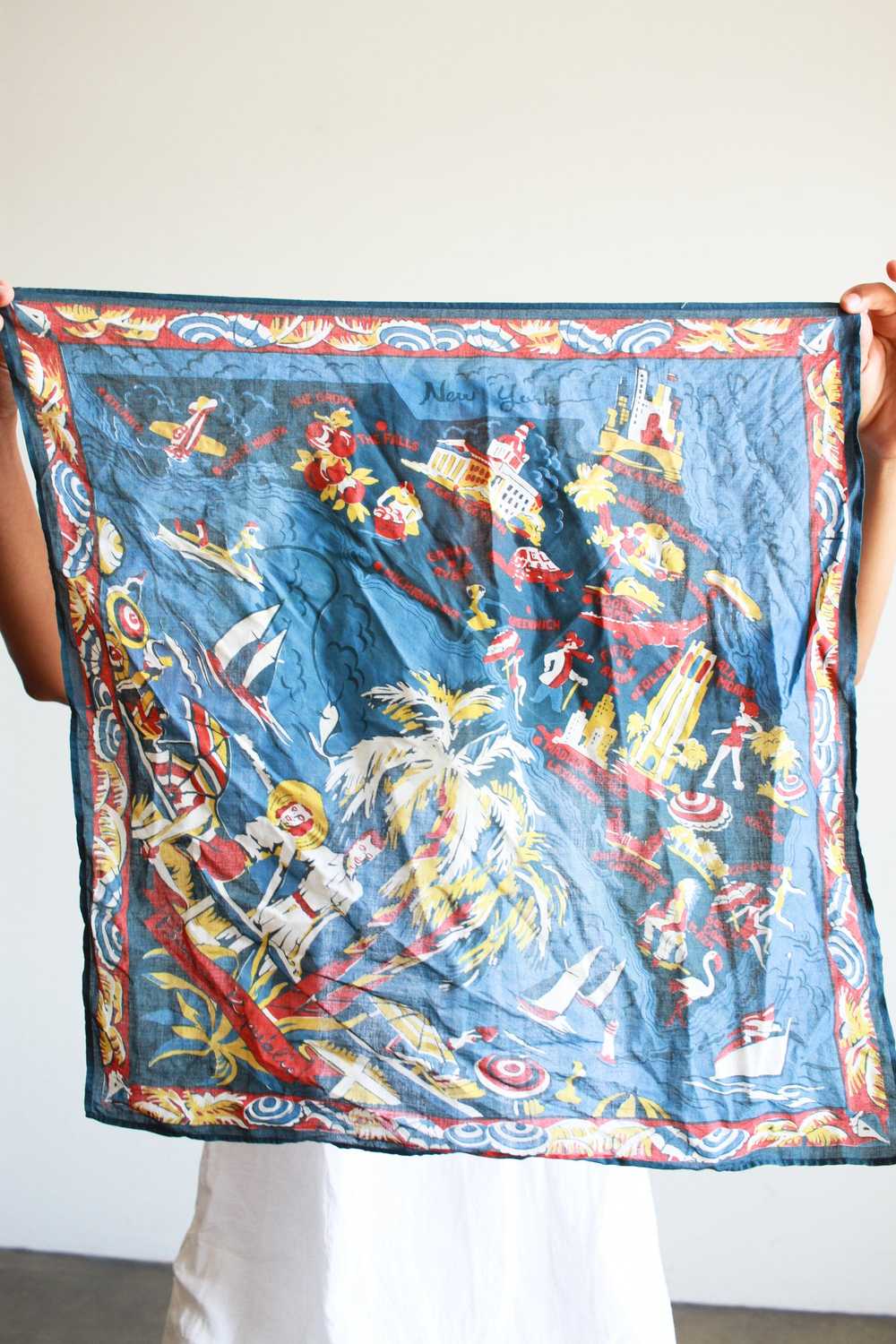 1980s Sailing Print Cotton Bandana - image 7