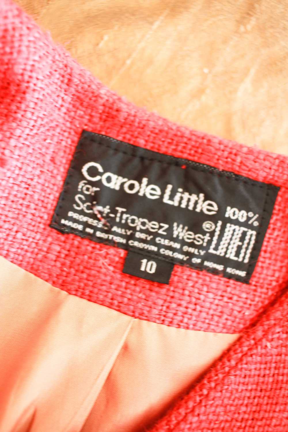1980s Linen Coral Red Batwing Jacket - image 9