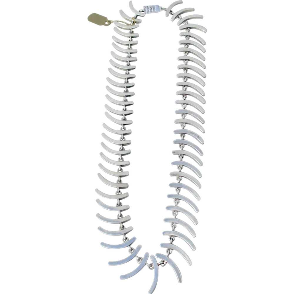 Skeletal Motif Sterling Silver Mexican Necklace  … - image 1