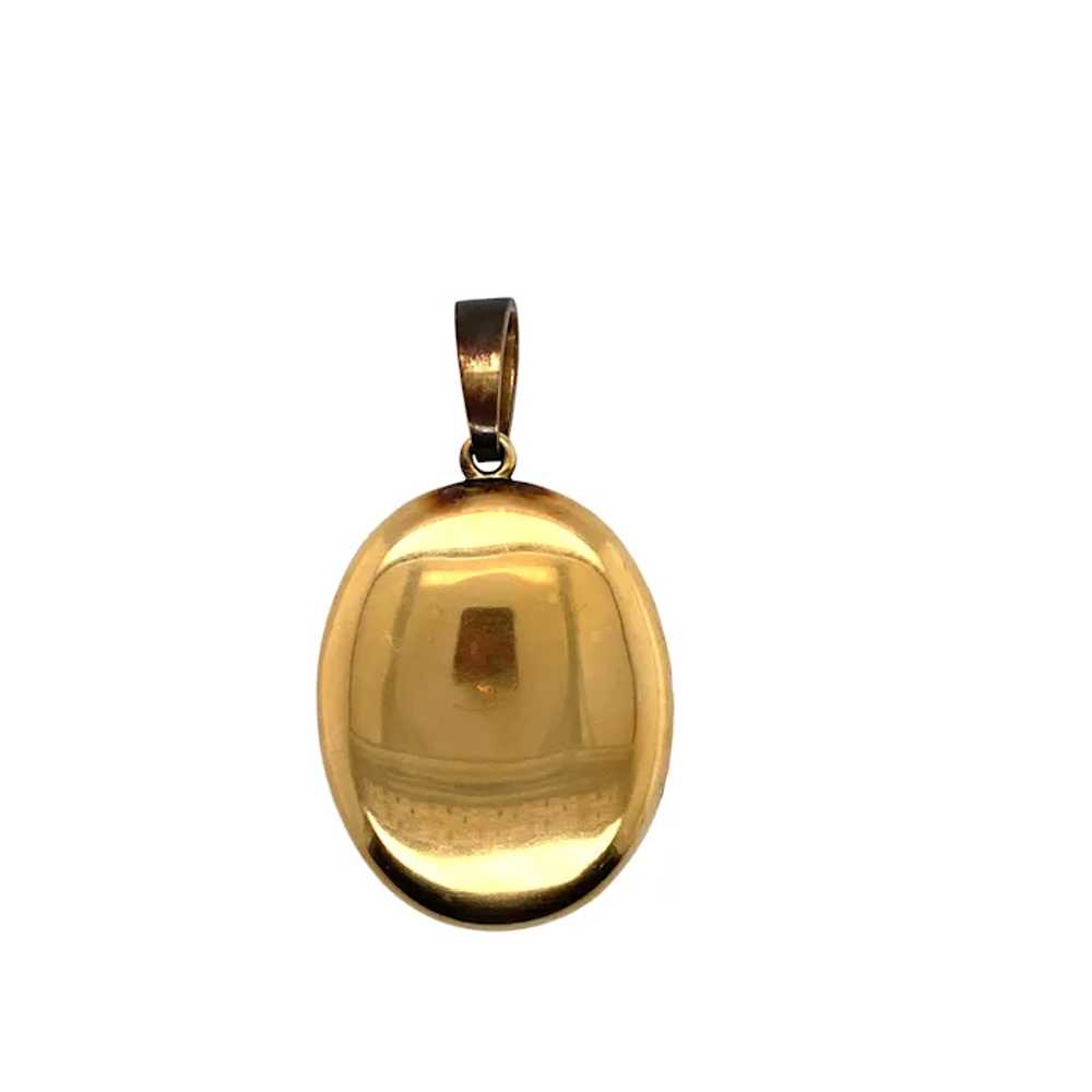 Victorian 14K Yellow Gold Diamond Locket - image 3