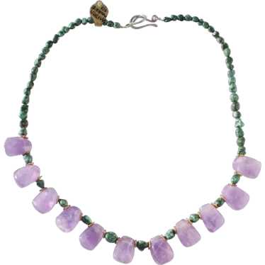 Amethyst and Malachite Necklace - image 1