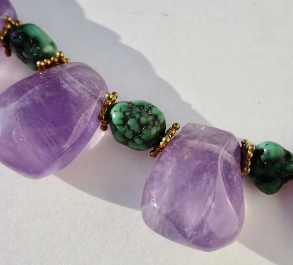 Amethyst and Malachite Necklace - image 2