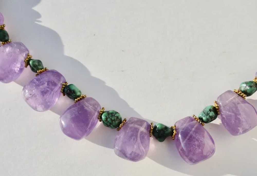 Amethyst and Malachite Necklace - image 3