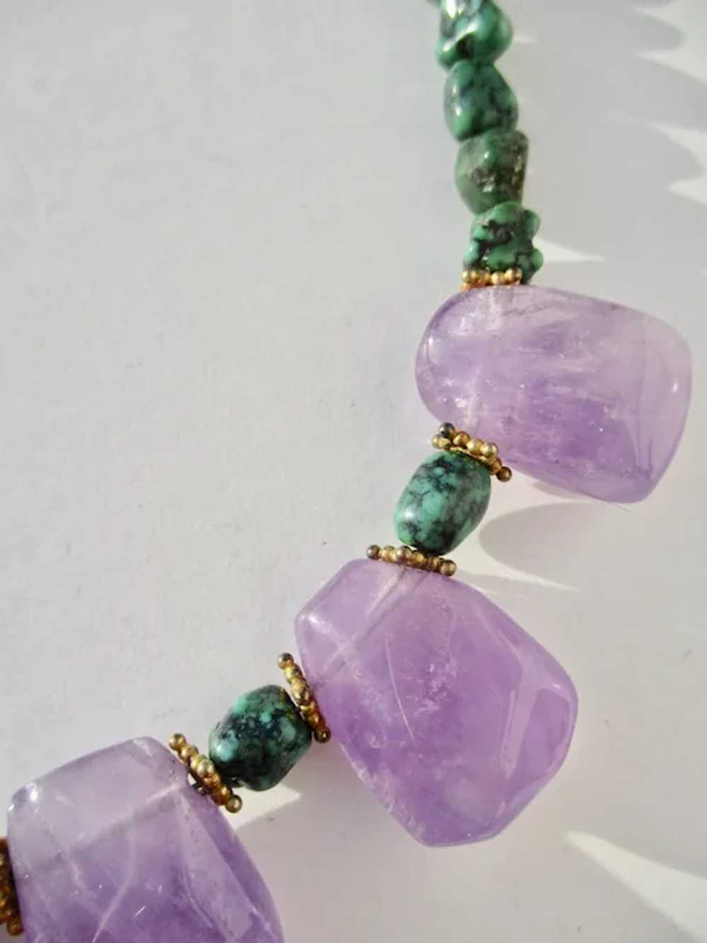 Amethyst and Malachite Necklace - image 4