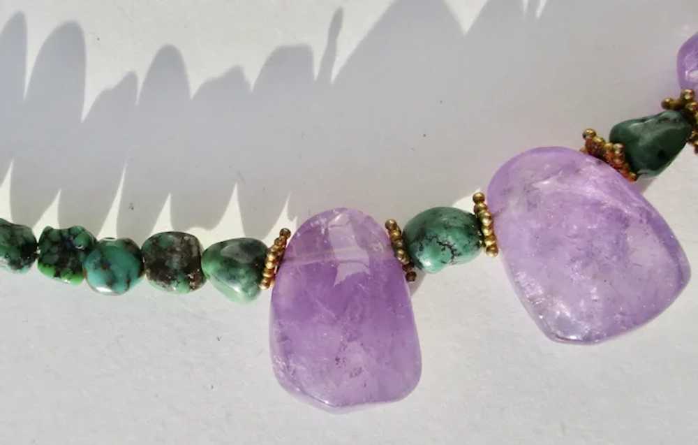 Amethyst and Malachite Necklace - image 6